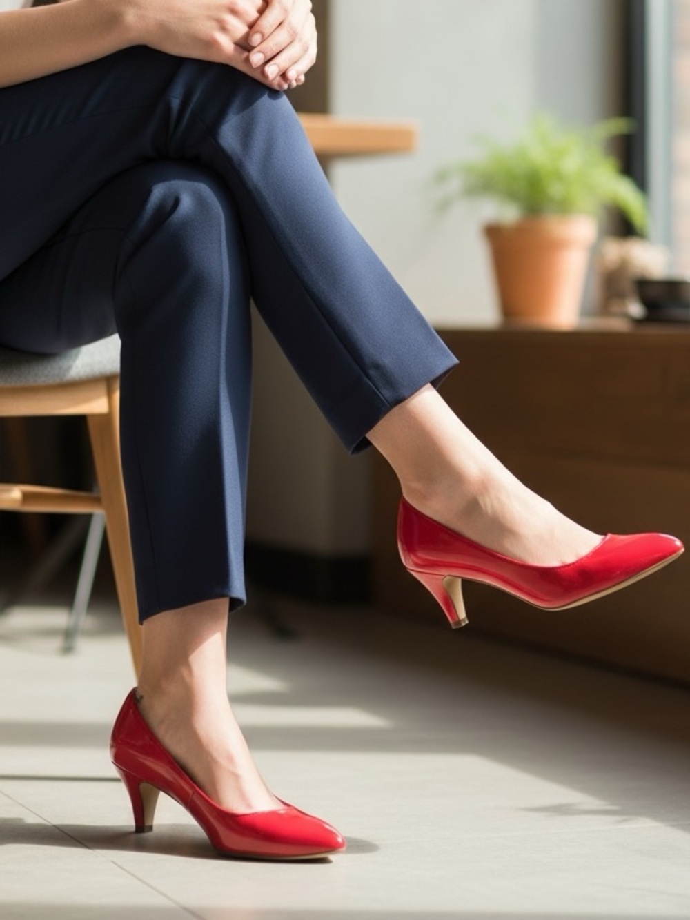 👛 (ANY 2/$25) FFUZZIES Red Low Rise Heels